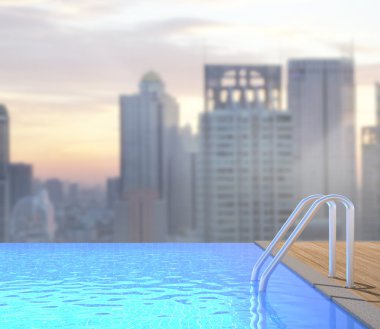 Yüzme Havuzu ve Teras dış arka plan bulanıklık