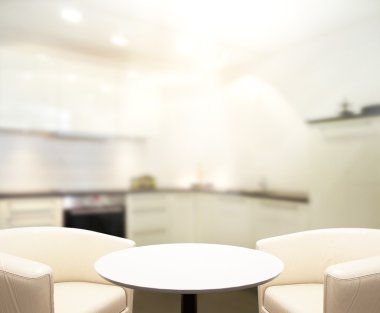 Masa üstü ve arka plan bulanıklık mutfak Oda