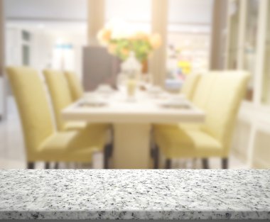 Top masa ve yemek odası arka plan bulanıklık