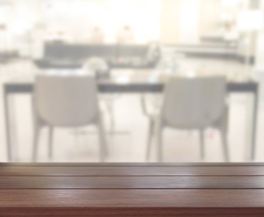 Top masa ve yemek odası arka plan bulanıklık