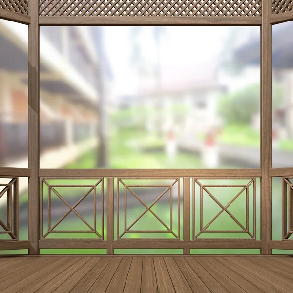 Balkon ve Teras dış arka plan bulanıklık — Stok fotoğraf