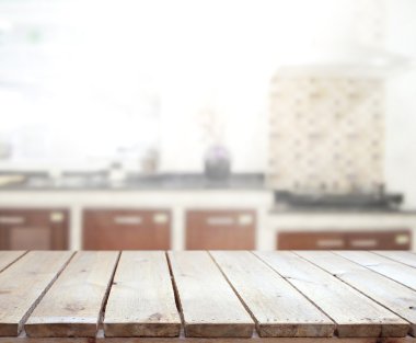 Masa üstü ve arka plan bulanıklık mutfak Oda