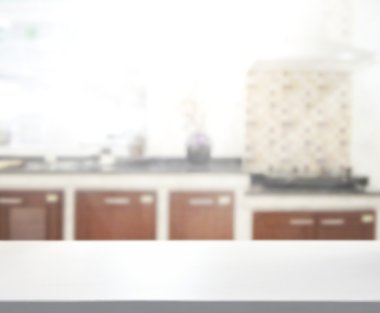 Masa üstü ve arka plan bulanıklık mutfak Oda