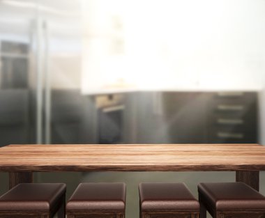 Masa üstü ve arka plan bulanıklık mutfak Oda