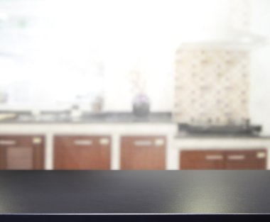 Masa üstü ve arka plan bulanıklık mutfak Oda