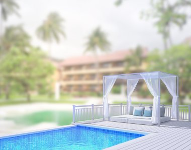 Yüzme Havuzu ve Teras dış arka plan bulanıklık