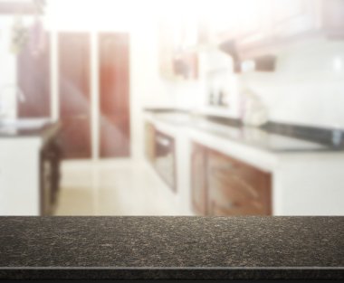 Masa üstü ve arka plan bulanıklık mutfak Oda