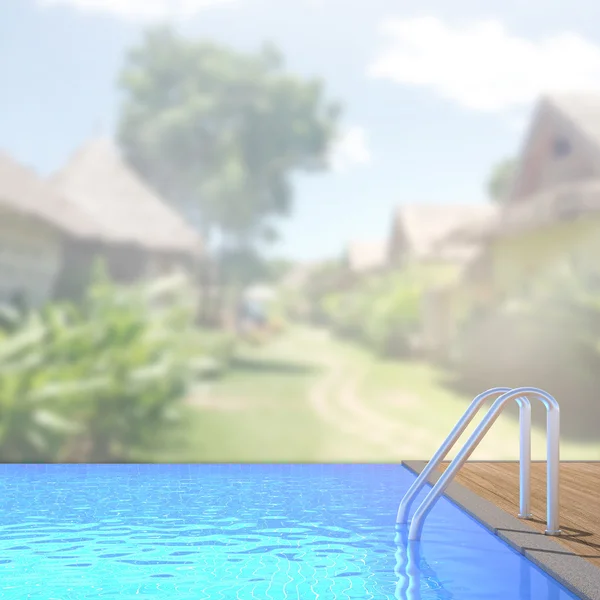Yüzme Havuzu ve Teras dış arka plan bulanıklık