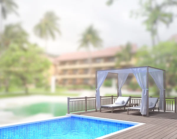 Yüzme Havuzu ve Teras dış arka plan bulanıklık