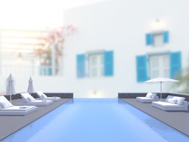 Yüzme Havuzu ve Teras dış arka plan bulanıklık