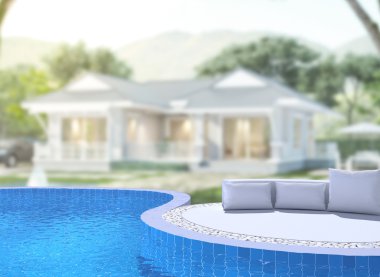 Yüzme Havuzu ve Teras dış arka plan bulanıklık