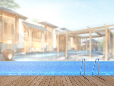 Yüzme Havuzu ve Teras dış arka plan bulanıklık