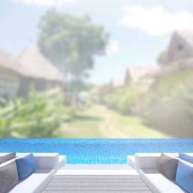 Yüzme Havuzu ve Teras dış arka plan bulanıklık