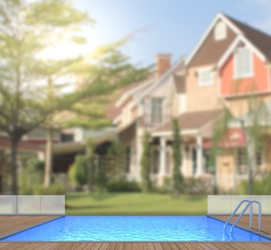 Yüzme Havuzu ve Teras dış arka plan bulanıklık