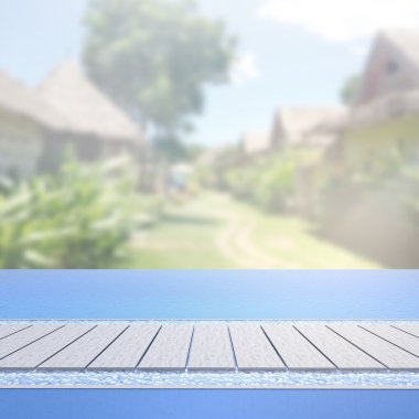 Yüzme Havuzu ve Teras dış arka plan bulanıklık