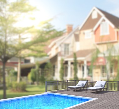 Yüzme Havuzu ve Teras dış arka plan bulanıklık