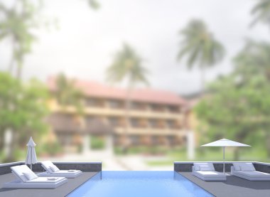 Yüzme Havuzu ve Teras dış arka plan bulanıklık