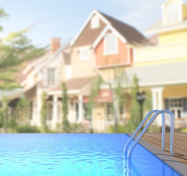 Yüzme Havuzu ve Teras dış arka plan bulanıklık