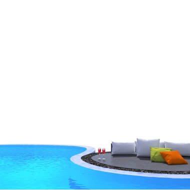 Yüzme Havuzu ve Teras dış arka plan bulanıklık