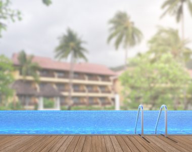 Yüzme Havuzu ve Teras dış arka plan bulanıklık