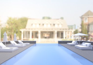 Yüzme Havuzu ve Teras dış arka plan bulanıklık