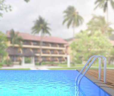 Yüzme Havuzu ve Teras dış arka plan bulanıklık