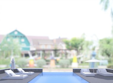 Yüzme Havuzu ve Teras dış arka plan bulanıklık