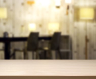 Top masa ve yemek odası arka plan bulanıklık