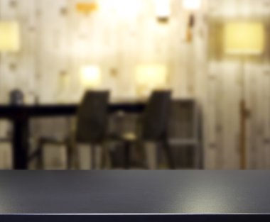 Top masa ve yemek odası arka plan bulanıklık