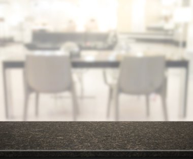 Top masa ve yemek odası arka plan bulanıklık