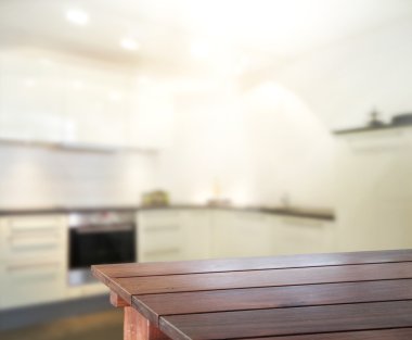 Masa üstü ve arka plan bulanıklık mutfak Oda