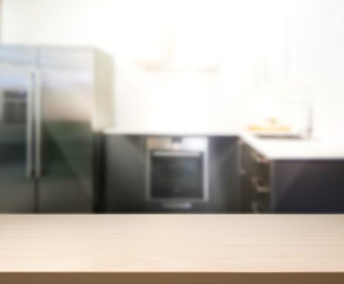 Masa üstü ve arka plan bulanıklık mutfak Oda
