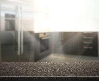 Masa üstü ve arka plan bulanıklık mutfak Oda