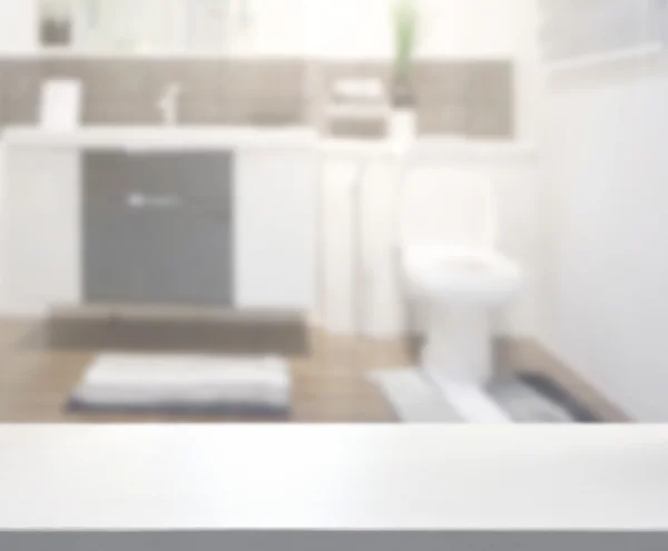 Table Top And Blur Bathroom of  Background — Stock Photo, Image