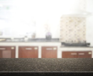 Masa üstü ve arka plan bulanıklık mutfak Oda