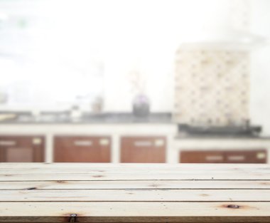 Masa üstü ve arka plan bulanıklık mutfak Oda