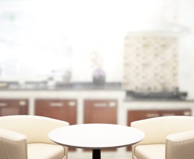 Masa üstü ve arka plan bulanıklık mutfak Oda