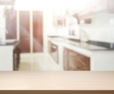 Masa üstü ve arka plan bulanıklık mutfak Oda