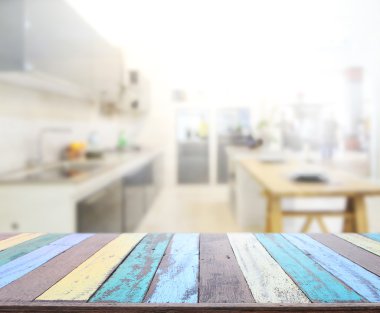 Masa üstü ve arka plan bulanıklık mutfak Oda