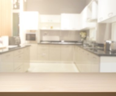 Masa üstü ve arka plan bulanıklık mutfak Oda