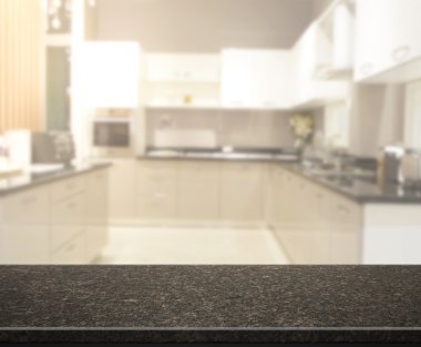 Masa üstü ve arka plan bulanıklık mutfak Oda