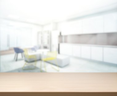 Arka planda Office ahşap masa