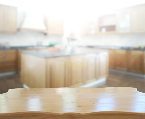 Mesa superior e sala de cozinha Blur de fundo — Fotografia de Stock