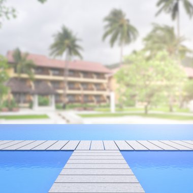 Yüzme Havuzu ve Teras dış arka plan bulanıklık