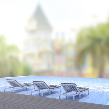 Yüzme Havuzu ve Teras dış arka plan bulanıklık