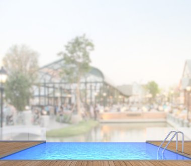 Yüzme Havuzu ve Teras dış arka plan bulanıklık