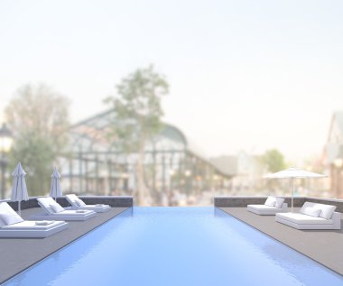 Yüzme Havuzu ve Teras dış arka plan bulanıklık