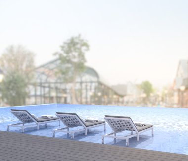 Yüzme Havuzu ve Teras dış arka plan bulanıklık