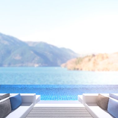 Yüzme Havuzu ve Teras, doğa arka plan bulanıklık