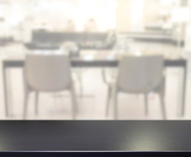 Top masa ve yemek odası arka plan bulanıklık